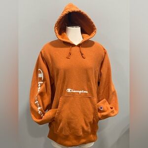 Champion Vintage Reverse Weave Sweatshirt Hoodie Mens L Script Spell Out Logo